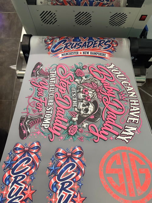 Printed DTF gang sheet sample