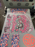 Printed Roga Prints DTF gang sheet with colorful designs